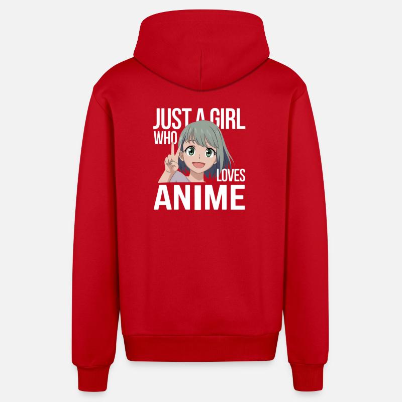 Citation de fan d’anime - Veste à capuche bio décontractée fabriquée en UE - rouge