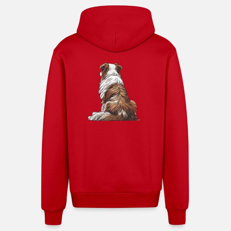 Vieux Doggy - Veste à capuche bio décontractée fabriquée en UE - rouge