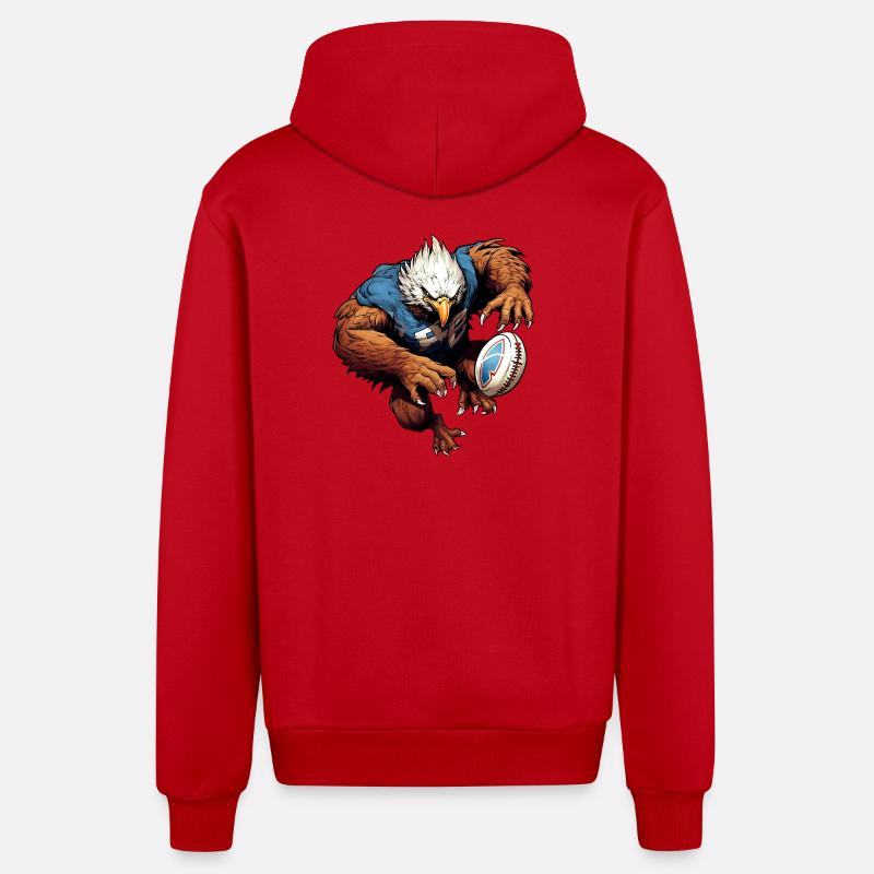 Eagle Rugby - Organic Relaxed Hooded Jacket Made in EU - red