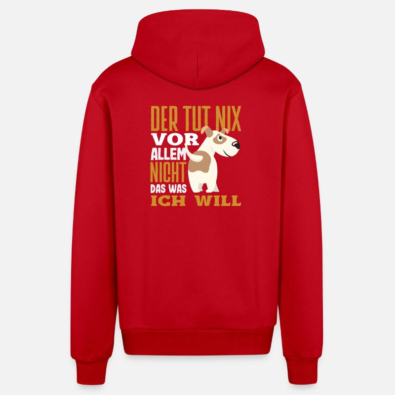 Drôle de Jack Russell Propriétaire Cadeau - Veste à capuche bio décontractée fabriquée en UE - rouge