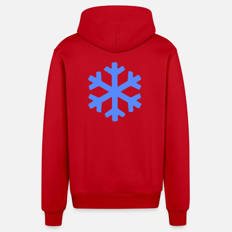 Flocon de Neige de Cristal d’Hiver - Veste à capuche bio décontractée fabriquée en UE - rouge