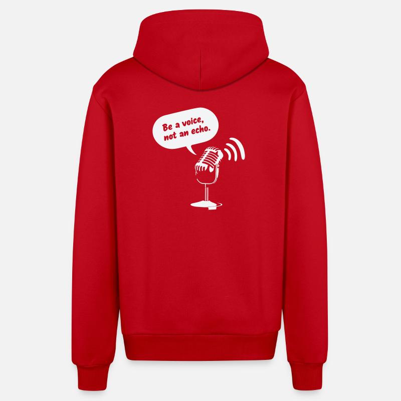 Sois une voix, pas un écho - Veste à capuche bio décontractée fabriquée en UE - rouge