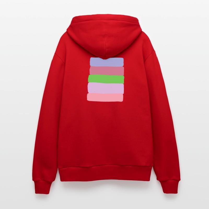 Pastellstreifen-Stack Organic Relaxed Kapuzenjacke Made in EU
