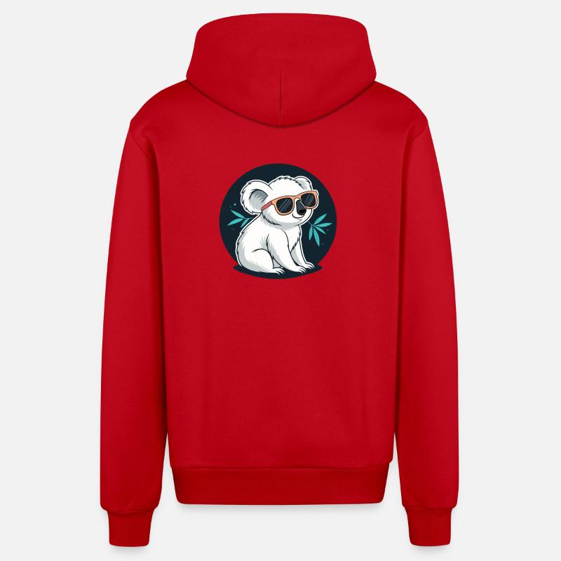 Koala chic lunettes soleil - Veste à capuche bio décontractée fabriquée en UE - rouge