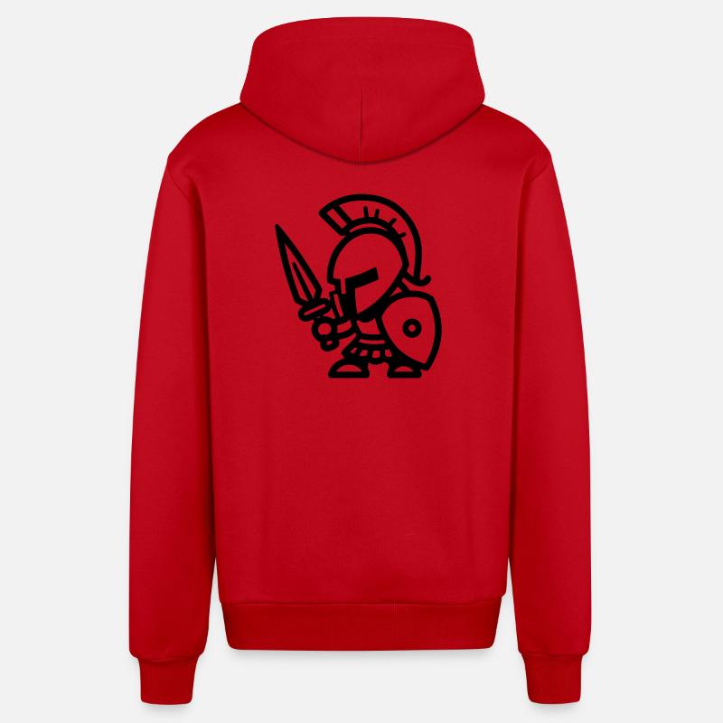 Spartan - Organic Relaxed Hooded Jacket Made in EU - red