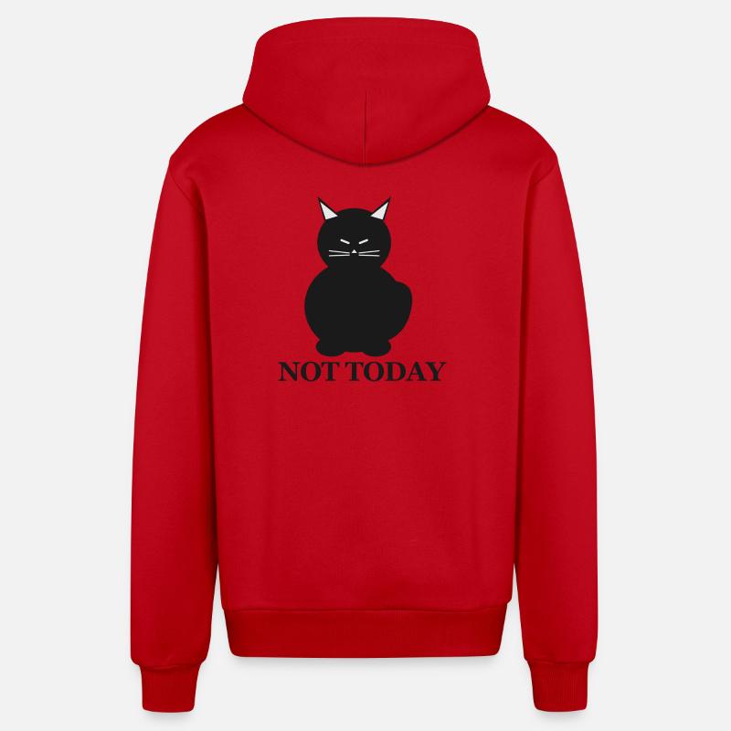 Silhouette de chat pas aujourd’hui - Veste à capuche bio décontractée fabriquée en UE - rouge