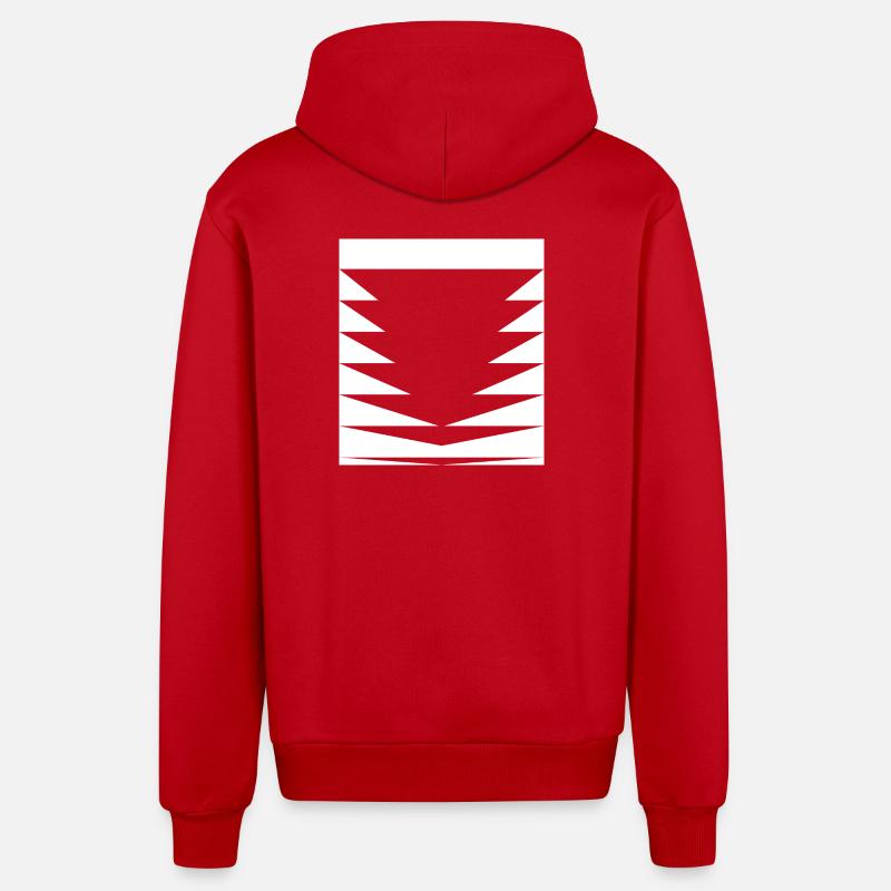 black triangles pattern - Organic Relaxed Hooded Jacket Made in EU - red