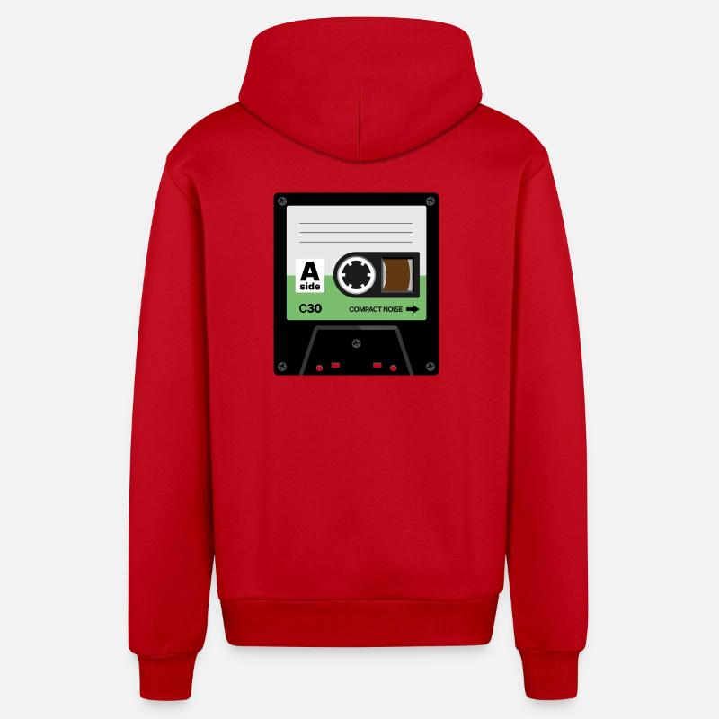 Tiny Cassette - Organic Relaxed Hooded Jacket Made in EU - red