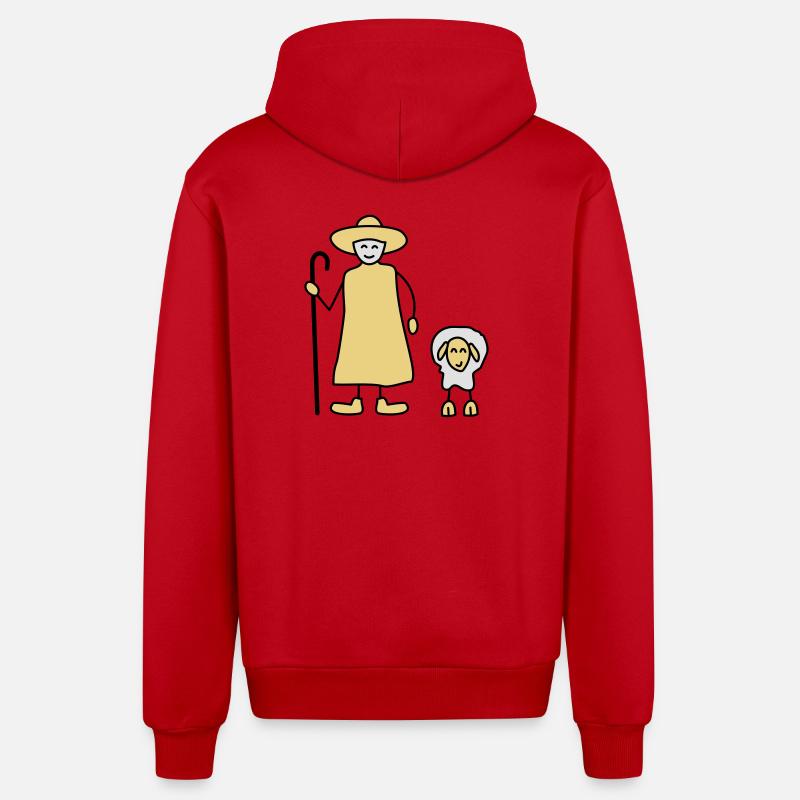 schaefer schafe tier beruf - Organic Relaxed Kapuzenjacke Made in EU - Rot