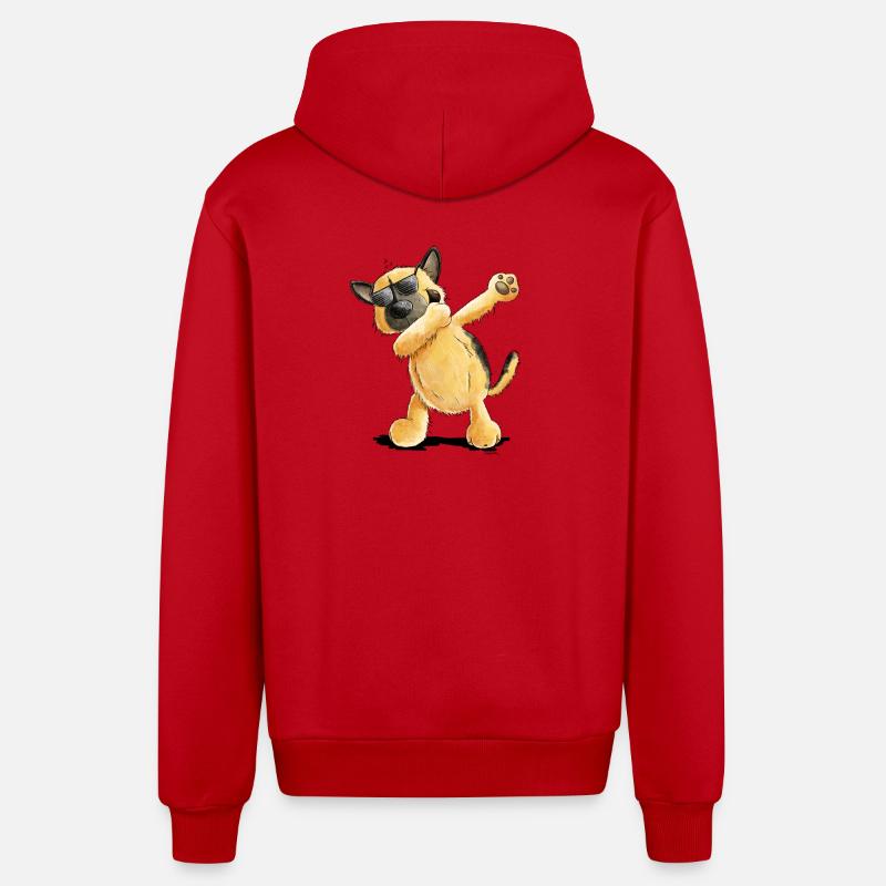Dab Dance Deutscher Schäferhund - Organic Relaxed Kapuzenjacke Made in EU - Rot