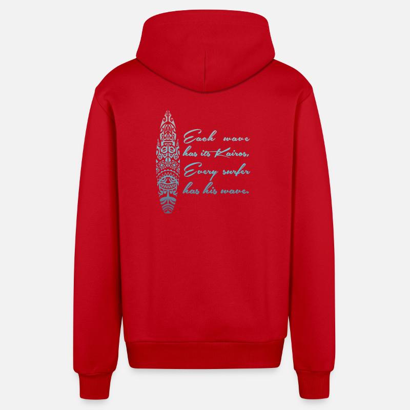 SURF, MAORI, SURF, SURFEUR - Veste à capuche bio décontractée fabriquée en UE - rouge