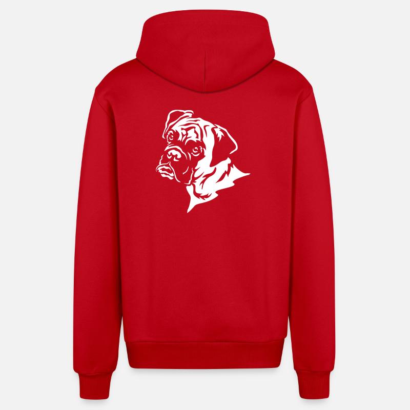 Boxer Head « Black Edition » - Veste à capuche bio décontractée fabriquée en UE - rouge
