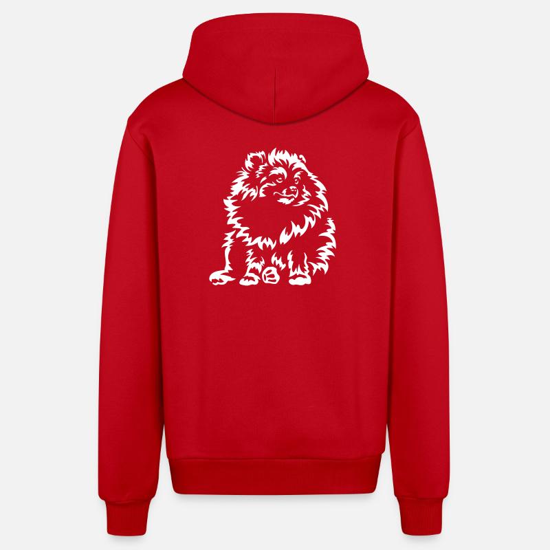 Dwarf Spitz "Black Edition" - Organic Relaxed Hooded Jacket Made in EU - red