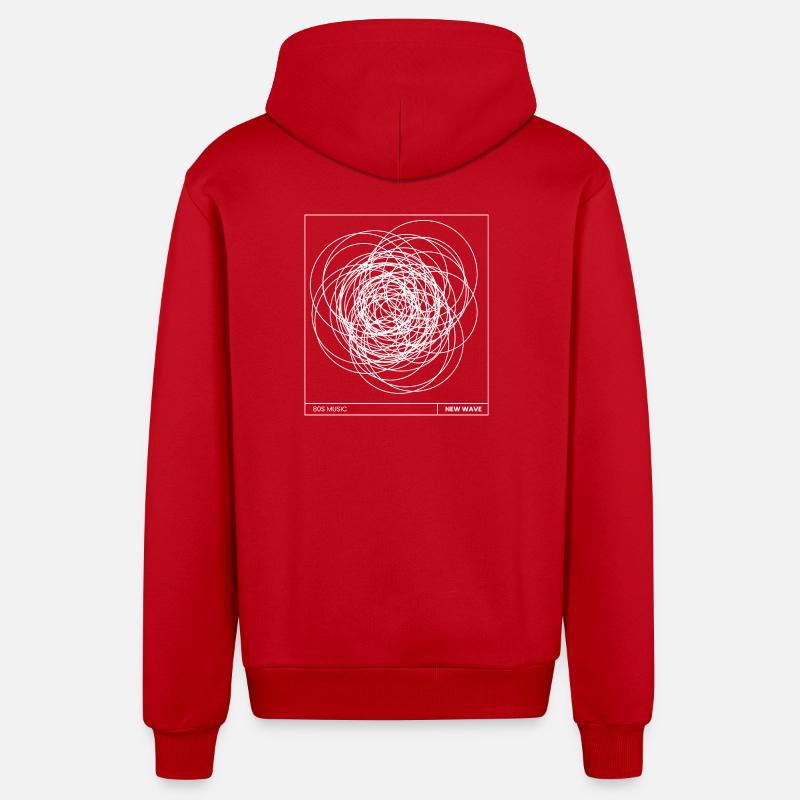 Conception d'affiches New Wave - Veste à capuche bio décontractée fabriquée en UE - rouge