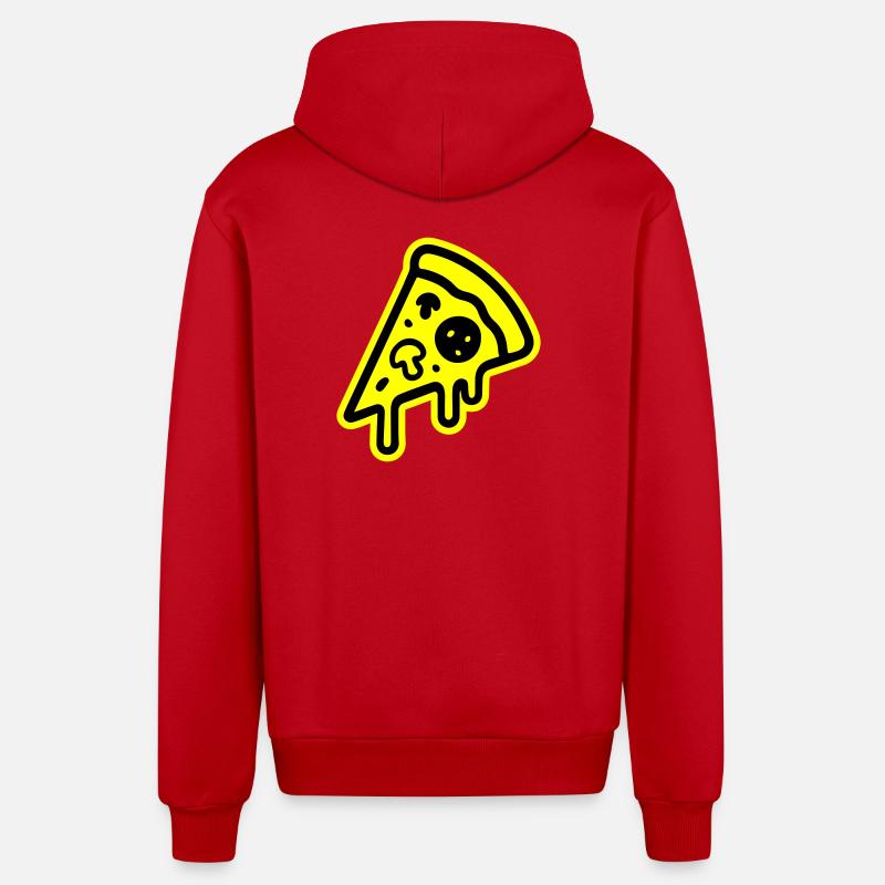 Icône de la pizza - Veste à capuche bio décontractée fabriquée en UE - rouge