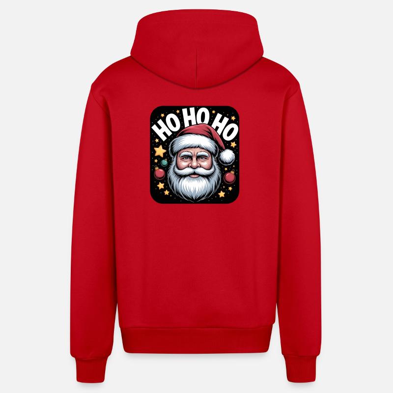 Ho Ho Ho Père Noël - Veste à capuche bio décontractée fabriquée en UE - rouge