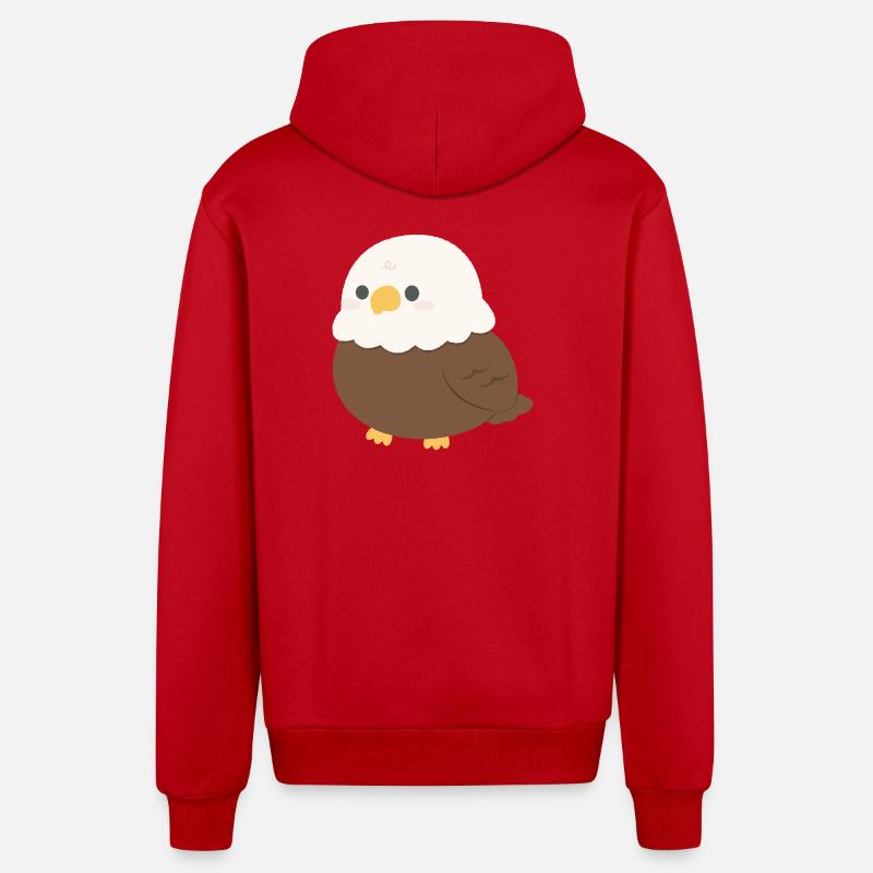 Bald Eagle - Organic Relaxed Hooded Jacket Made in EU - red