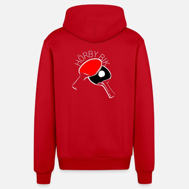 Horby_BIK_logga - Organic Relaxed Kapuzenjacke Made in EU - Rot