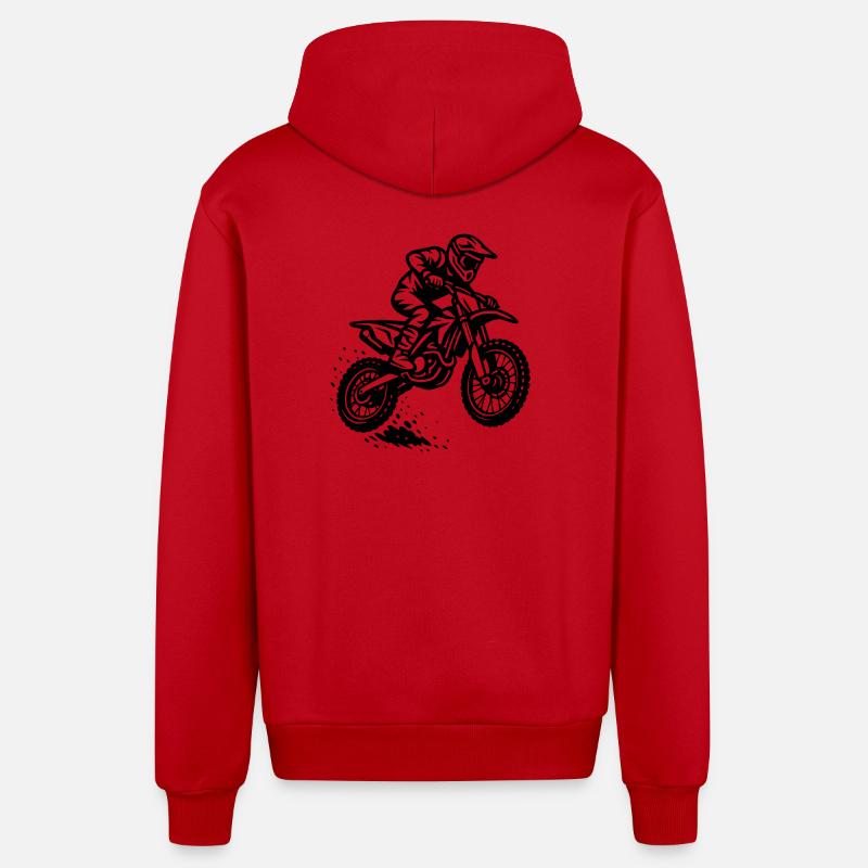 Conception de motocross - Veste à capuche bio décontractée fabriquée en UE - rouge