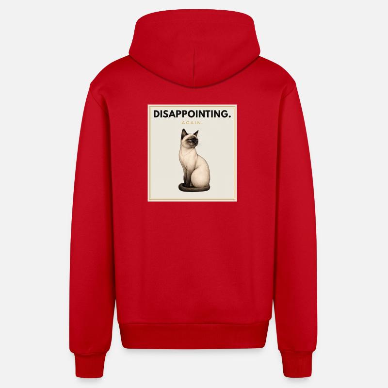 DISAPPOINTING Sarcastic Cat Design - Organic Relaxed Kapuzenjacke Made in EU - Rot