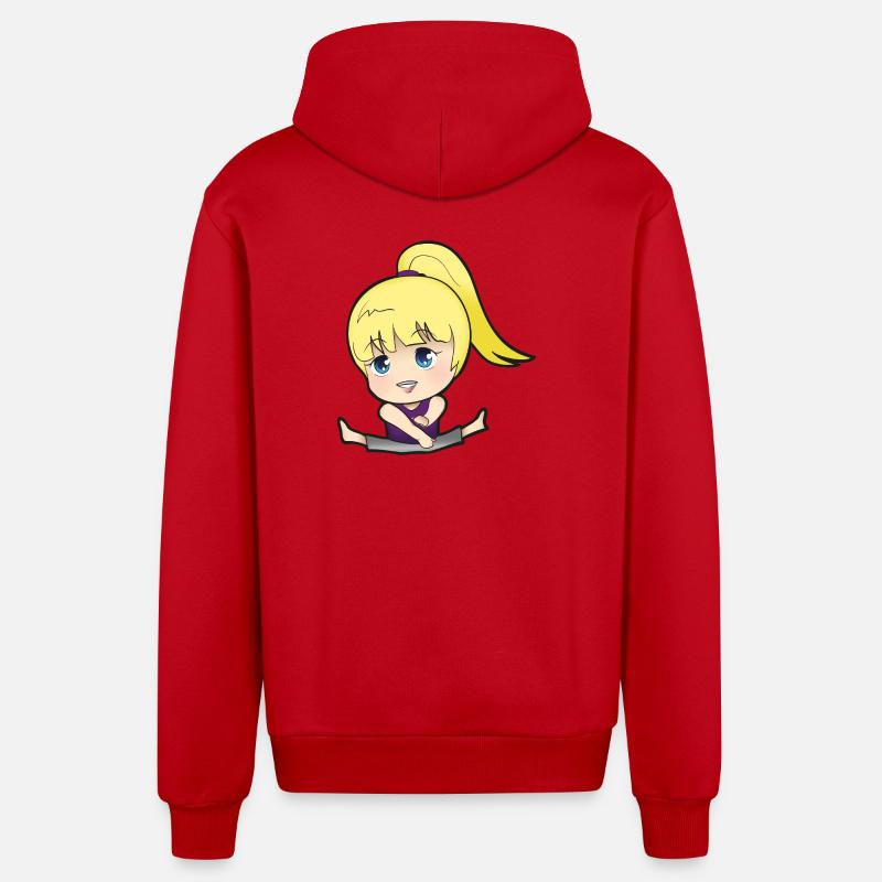 Chibi Anime Manga Splitkick - Organic Relaxed Kapuzenjacke Made in EU - Rot