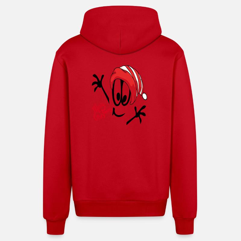 Weihnachtsmann Merry Christmas Comic - Organic Relaxed Kapuzenjacke Made in EU - Rot