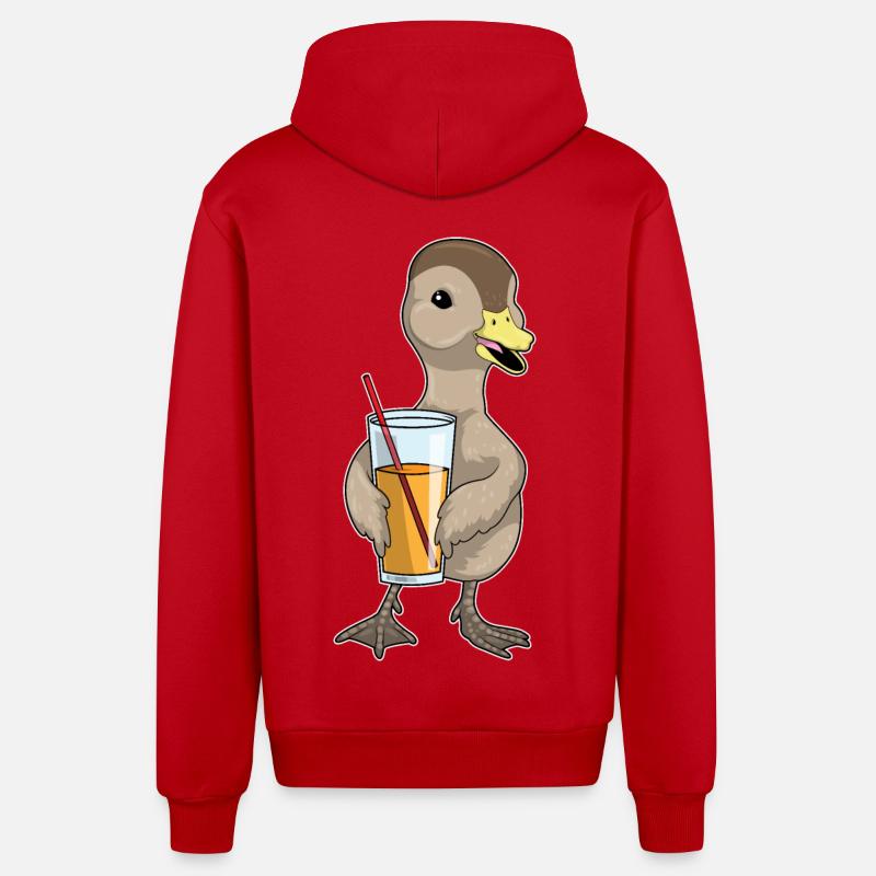 Jus de canard - Veste à capuche bio décontractée fabriquée en UE - rouge