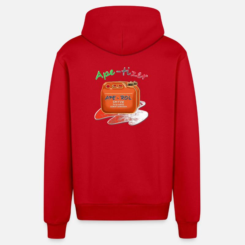 APE-rol tip APE-tizer - Organic Relaxed Hooded Jacket Made in EU - red