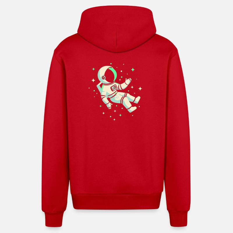 Astronaut - Organic Relaxed Kapuzenjacke Made in EU - Rot