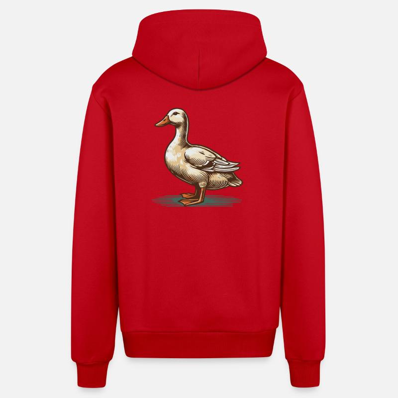 Canard - Veste à capuche bio décontractée fabriquée en UE - rouge