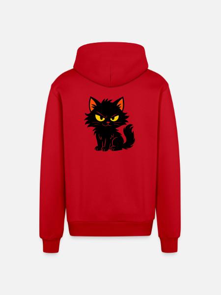 Chaton doux - Veste à capuche bio décontractée fabriquée en UE - rouge