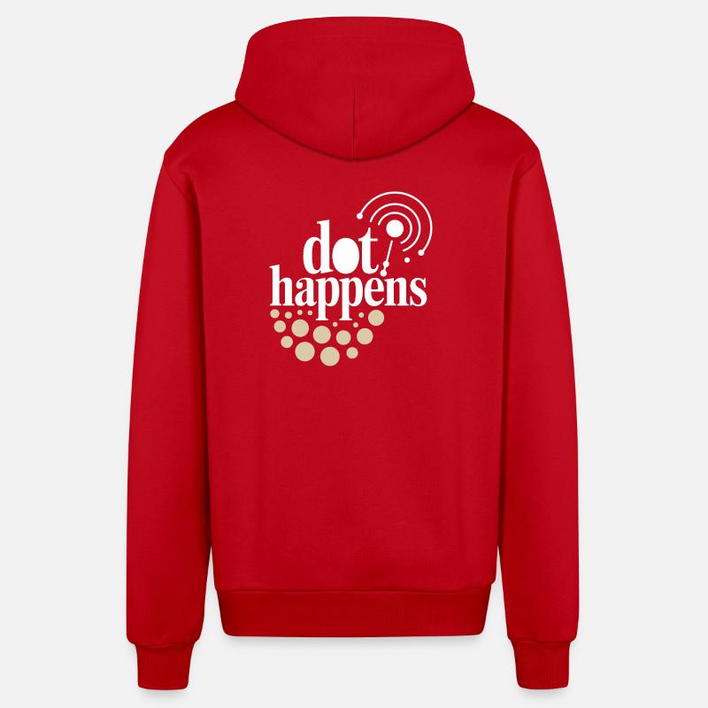 Dot Happens Morse Code Spaß - Organic Relaxed Kapuzenjacke Made in EU - Rot