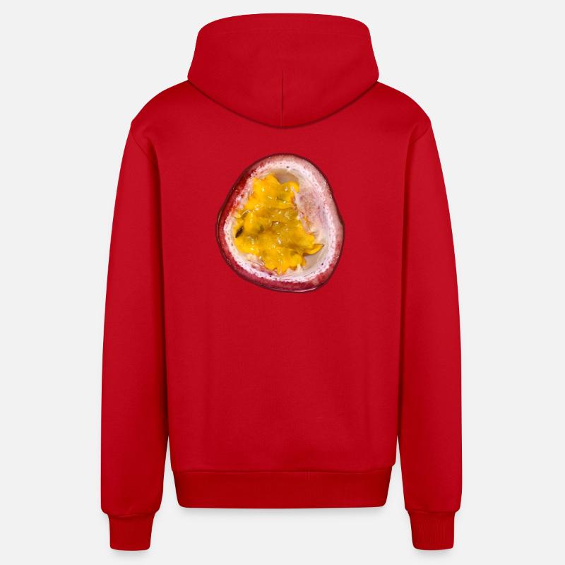 Fruit de la passion - Veste à capuche bio décontractée fabriquée en UE - rouge