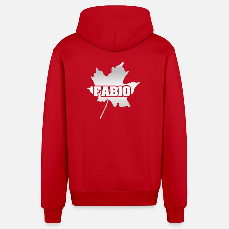 Cadeau pour Fabio - Veste à capuche bio décontractée fabriquée en UE - rouge