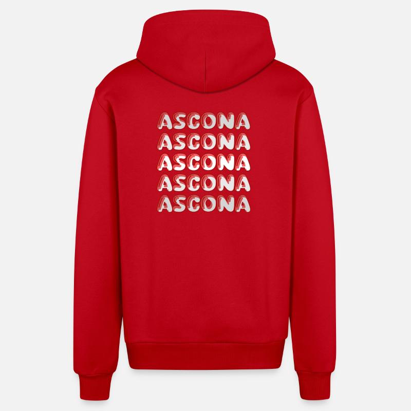 Ascona en plongée - Veste à capuche bio décontractée fabriquée en UE - rouge