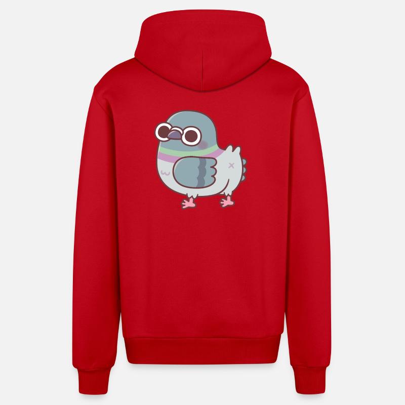 Mignonne cul de pigeon rondouillé - Veste à capuche bio décontractée fabriquée en UE - rouge