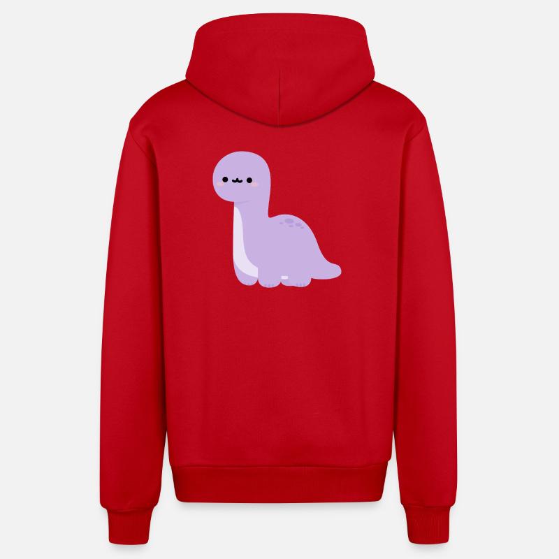 Brachiosaurus Lulu - Veste à capuche bio décontractée fabriquée en UE - rouge