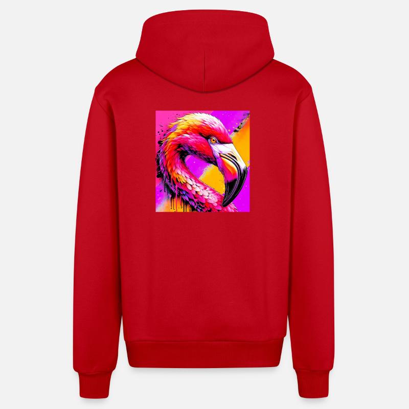 Flamingo - Organic Relaxed Kapuzenjacke Made in EU - Rot