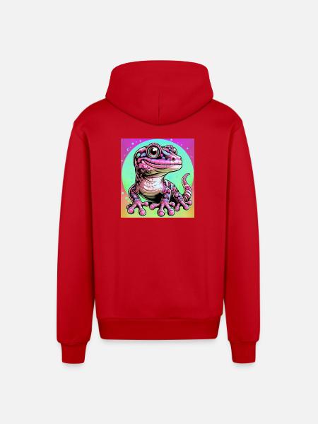 Gecko - Organic Relaxed Hooded Jacket Made in EU - red