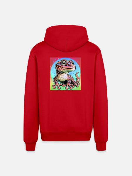 Gecko - Organic Relaxed Kapuzenjacke Made in EU - Rot
