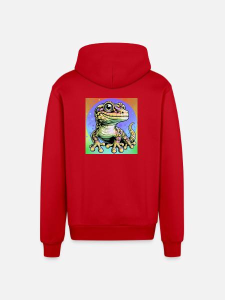 Gecko - Organic Relaxed Kapuzenjacke Made in EU - Rot