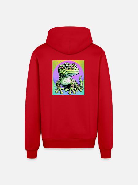 Gecko - Organic Relaxed Hooded Jacket Made in EU - red