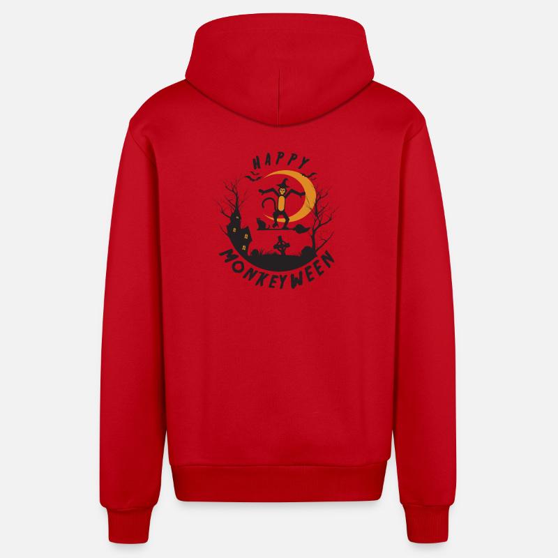 Happy Monkeyween - Organic Relaxed Kapuzenjacke Made in EU - Rot