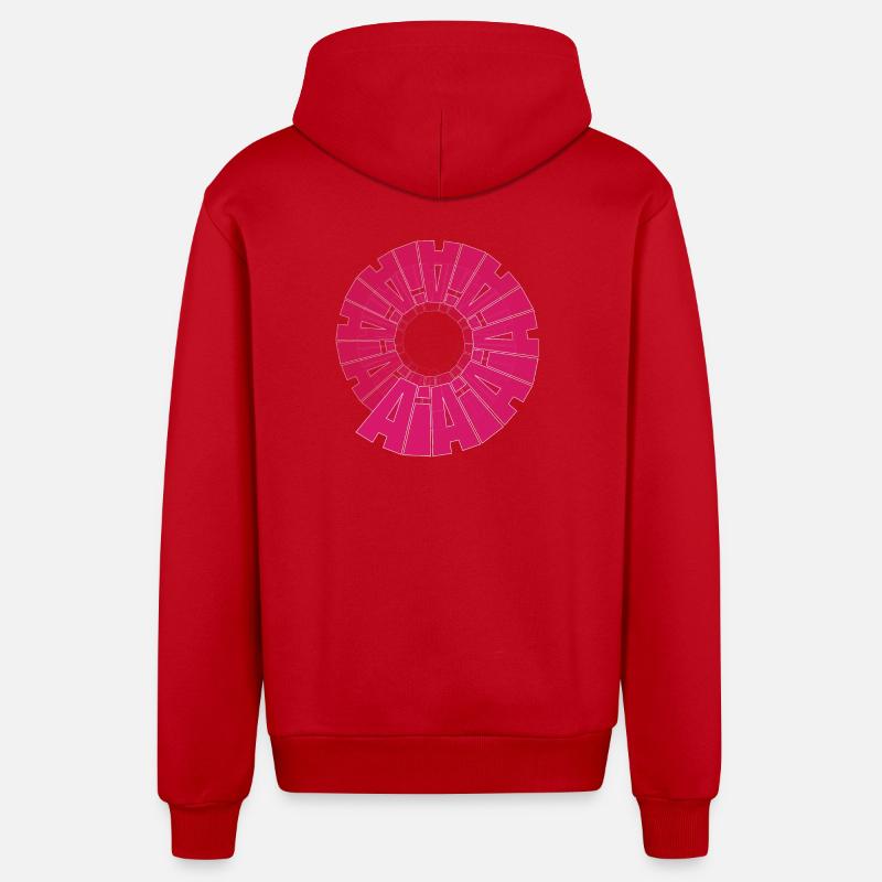 Spirale d’IA créée avec l’intelligence naturelle - Veste à capuche bio décontractée fabriquée en UE - rouge