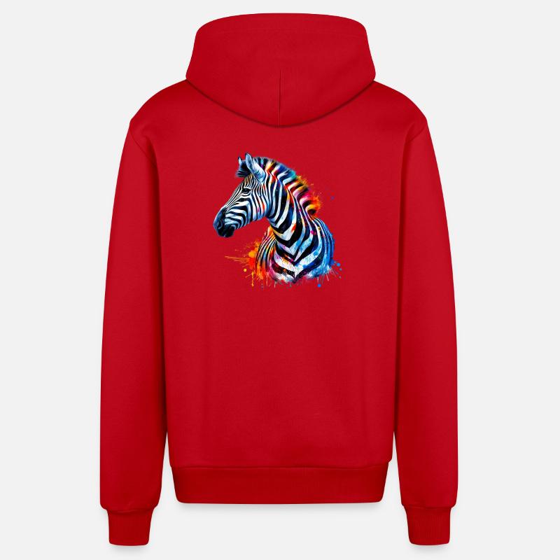 Zebra - Organic Relaxed Hooded Jacket Made in EU - red