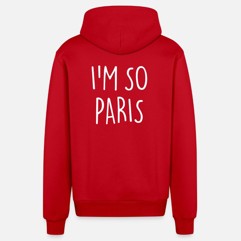 JE SUIS TELLEMENT PARIS - Veste à capuche bio décontractée fabriquée en UE - rouge