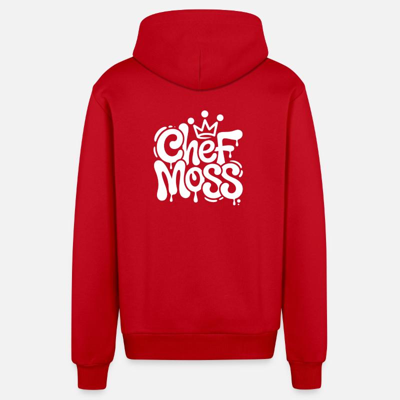 Couronne de graffiti Chef Moss - Veste à capuche bio décontractée fabriquée en UE - rouge