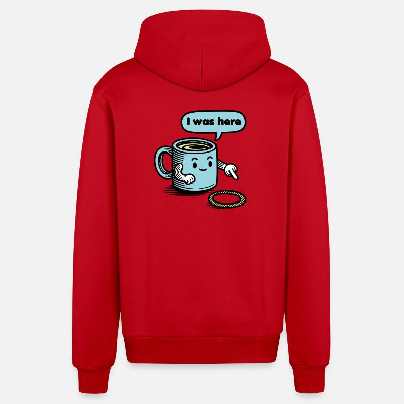 Diction de Lusitger Coffee - Veste à capuche bio décontractée fabriquée en UE - rouge