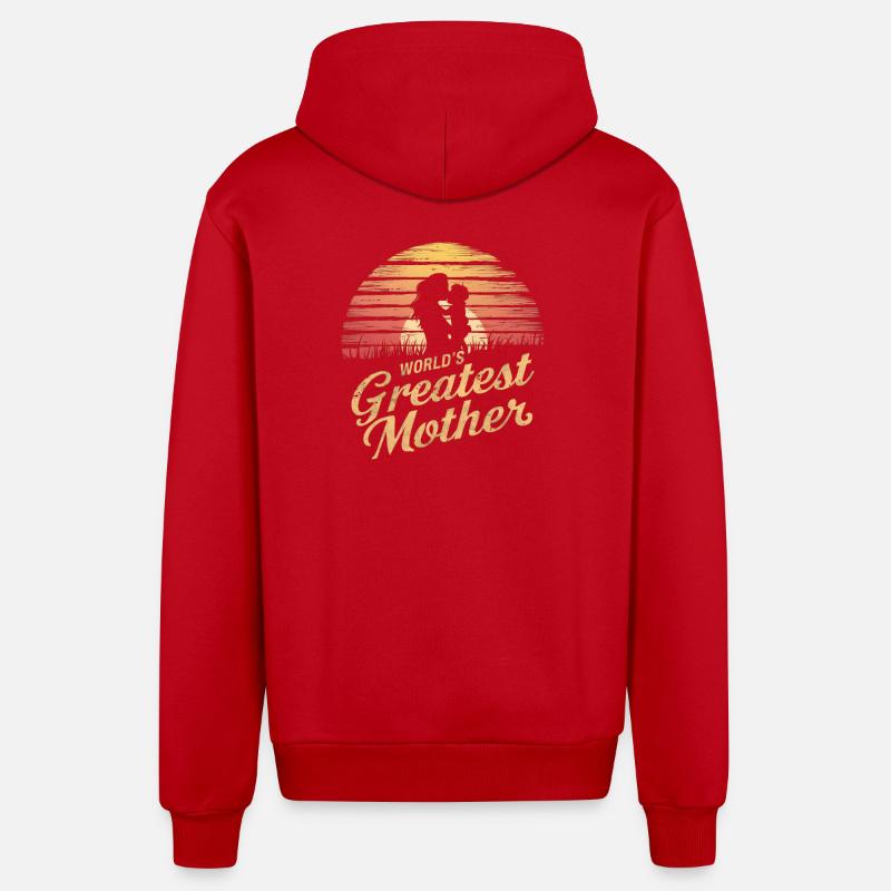 Die größte Mutter der Welt - Organic Relaxed Kapuzenjacke Made in EU - Rot