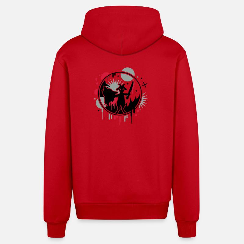 Der Wolf und das 7.Geisslein - Organic Relaxed Kapuzenjacke Made in EU - Rot